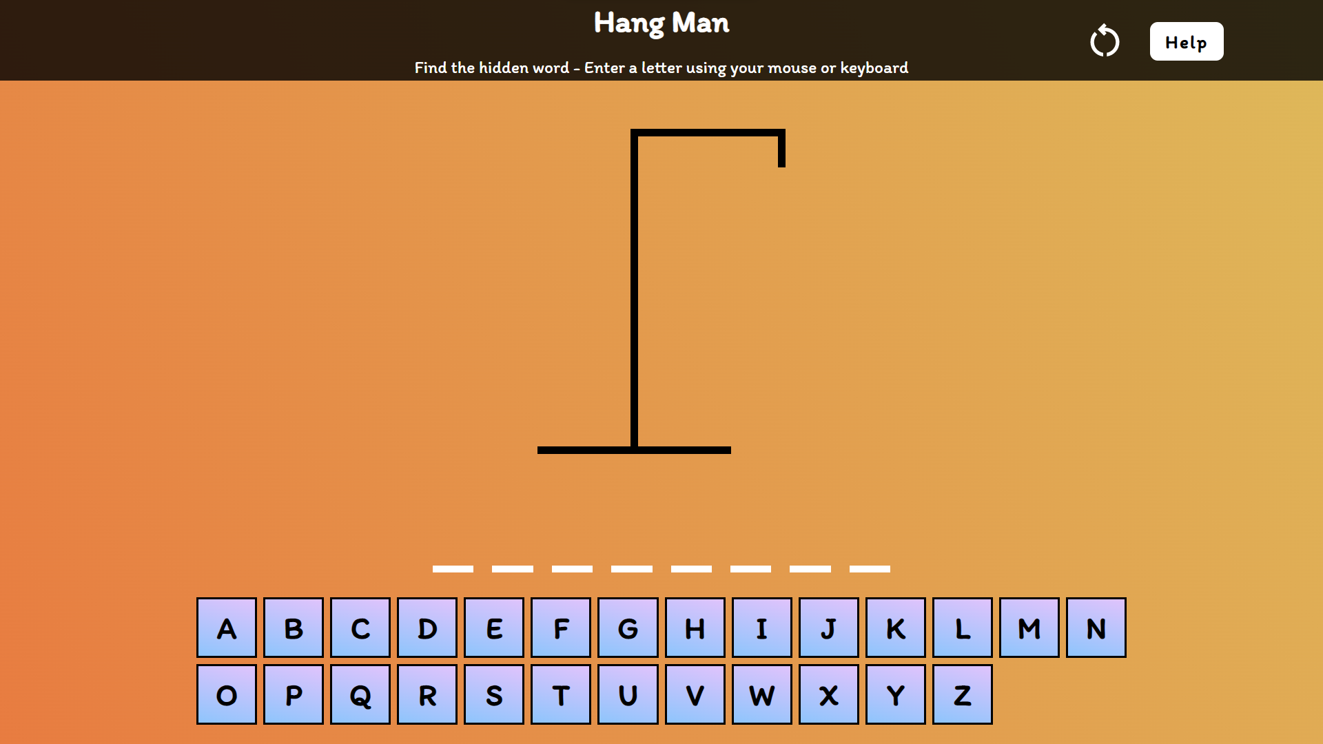 Hang Man Project Screenshot